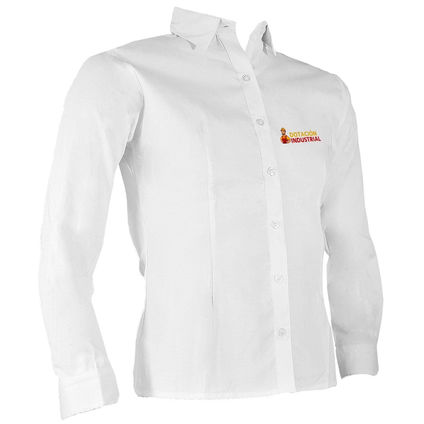 Camisa Oxford, color blanco, con manga larga y cuello con botones