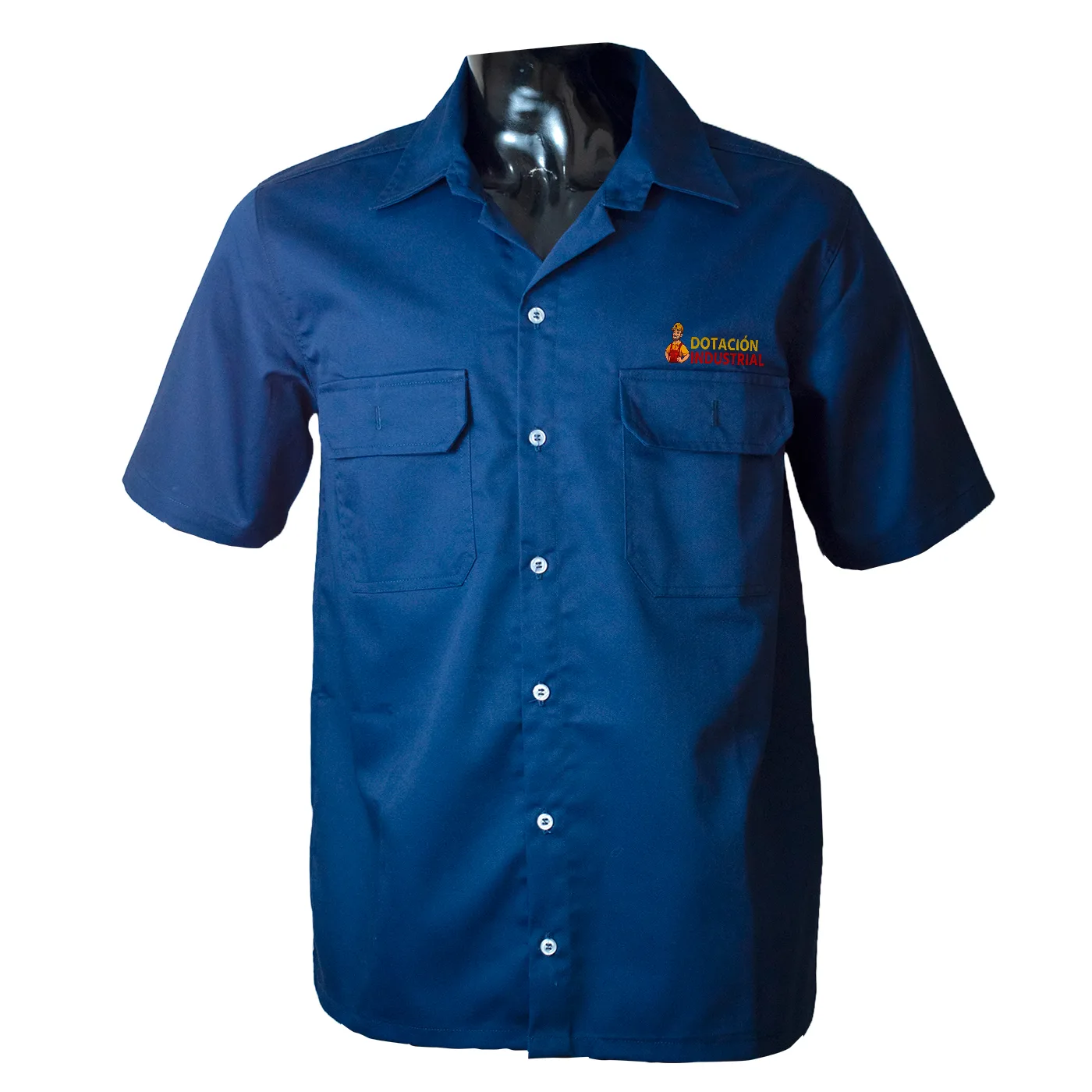 Camisa en Dril Manga Corta azul