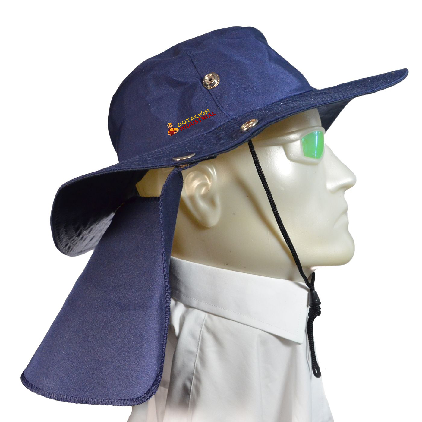 Gorro Tipo Safari Cubre Cuello - Azul oscuro
