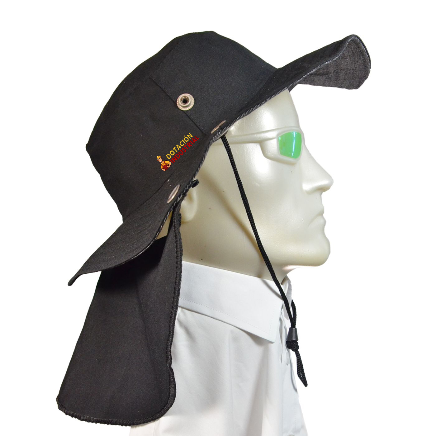 Gorro Tipo Safari Cubre Cuello- Negro